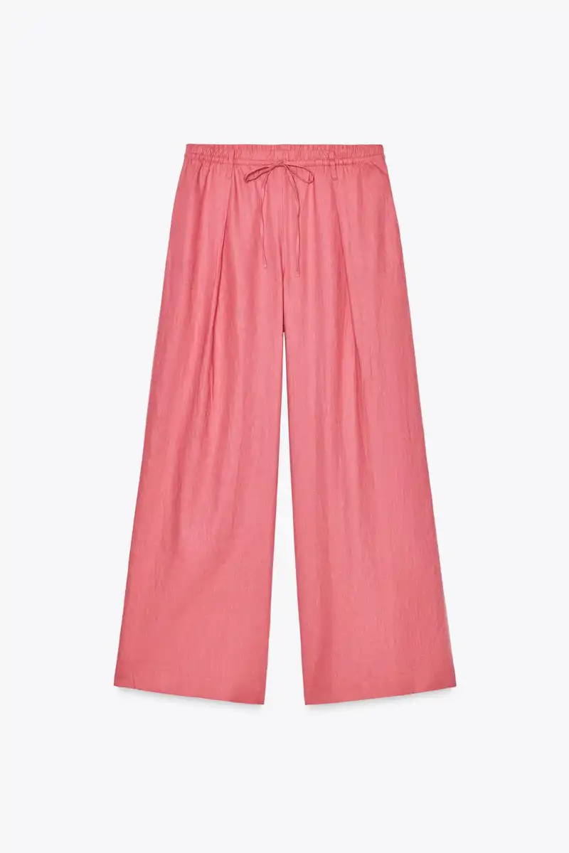 Pantalones palazzo con lino de Zara 17,99 euros 