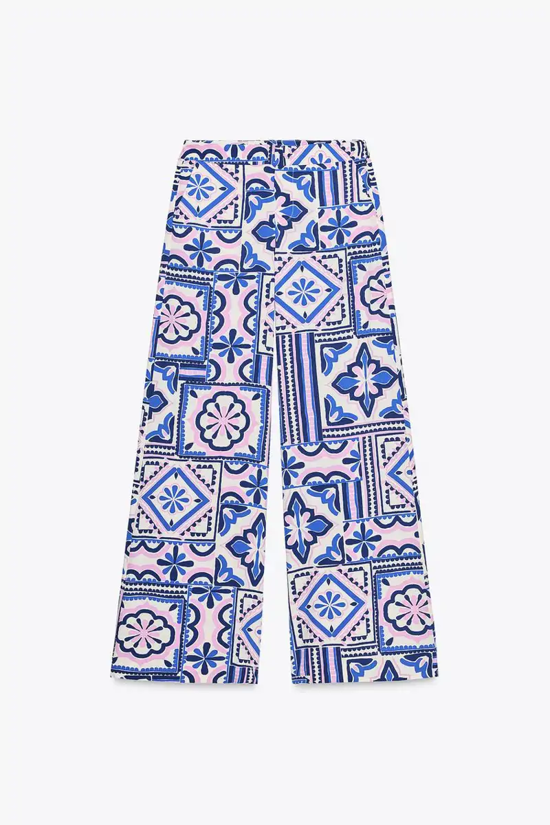 Pantalones palazzo estampados de Zara 19,99 euros 