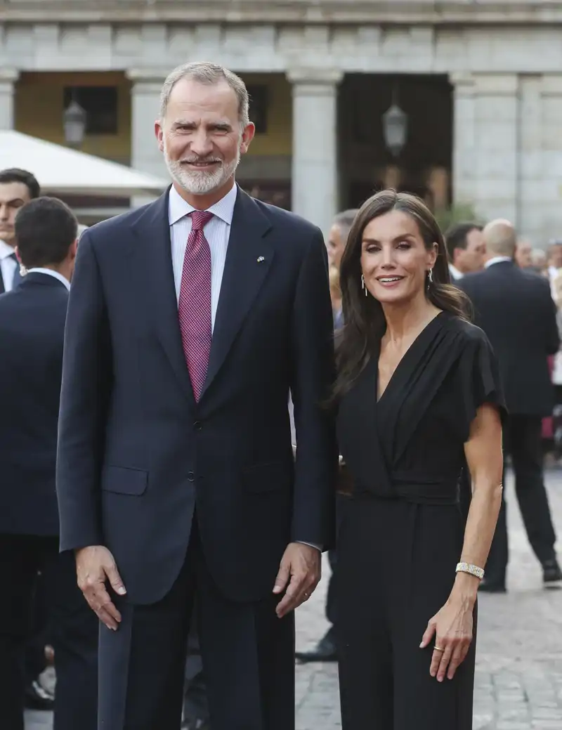 Los Reyes Felipe y Letizia durante un concierto celebrado en la Plaza Mayor de Madrid