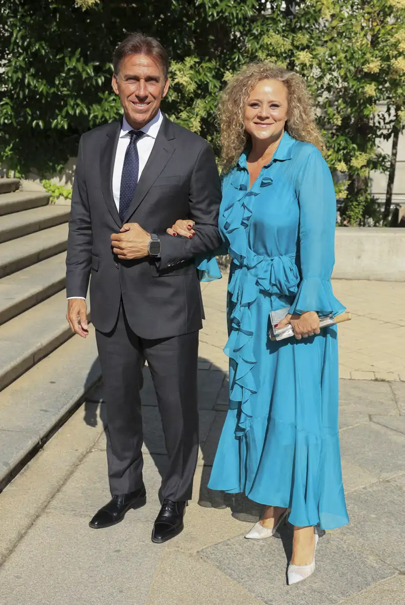 Rafael Martín Vázquez y su mujer, Patricia Iglesias en la boda de Carla Vico