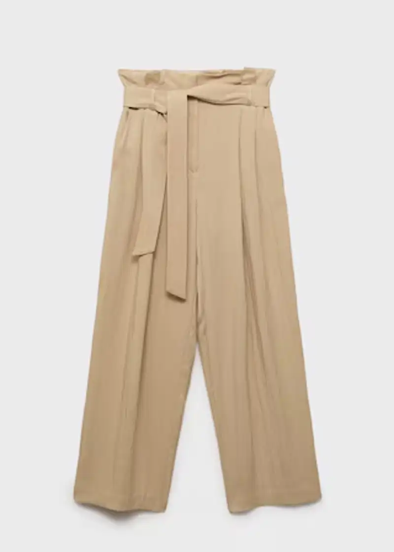 Pantalón lyocell paperbag de Mango 39,99 euros copia