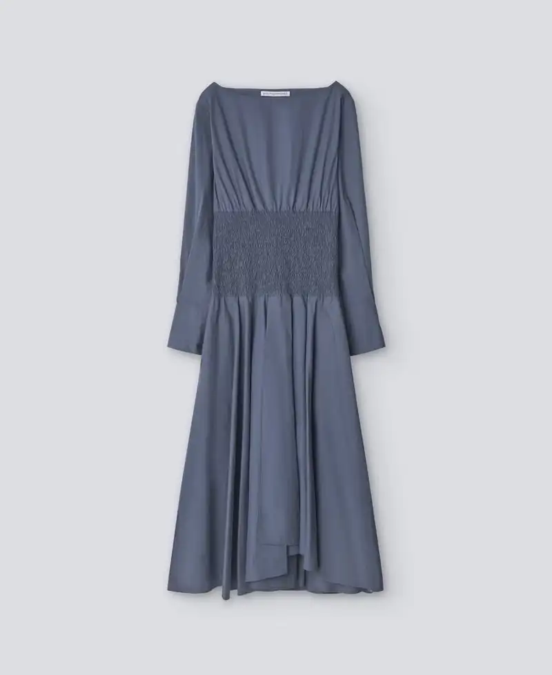Vestido midi cintura elástica mujer de Adolfo Domínguez 