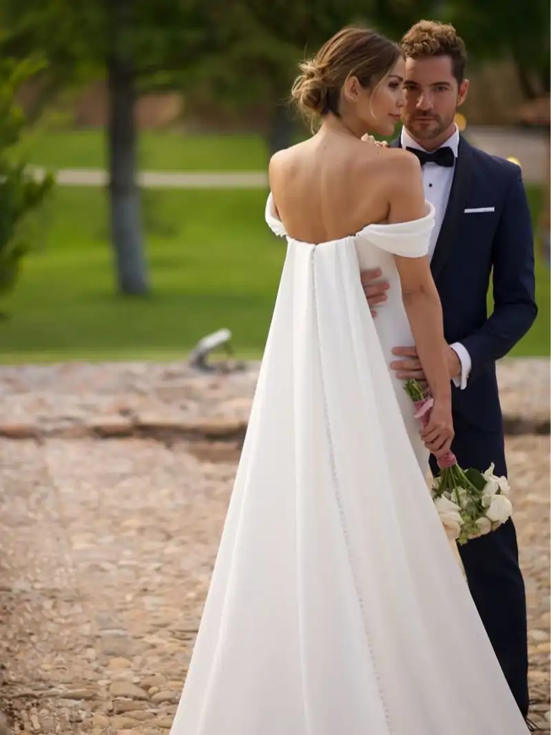 El vestido romántico de Rosanna Zanetti durante su boda con David Bisbal