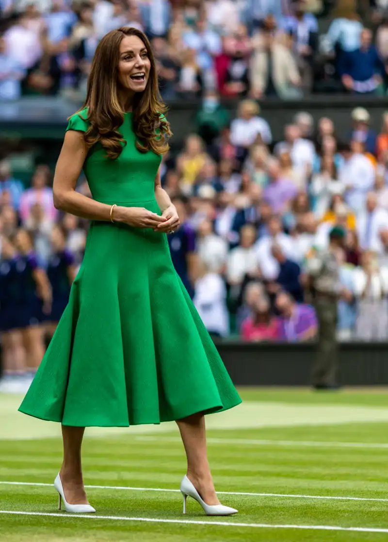 El vestido verde de Kate Middleton durante el torneo de Wimbledon 2021 