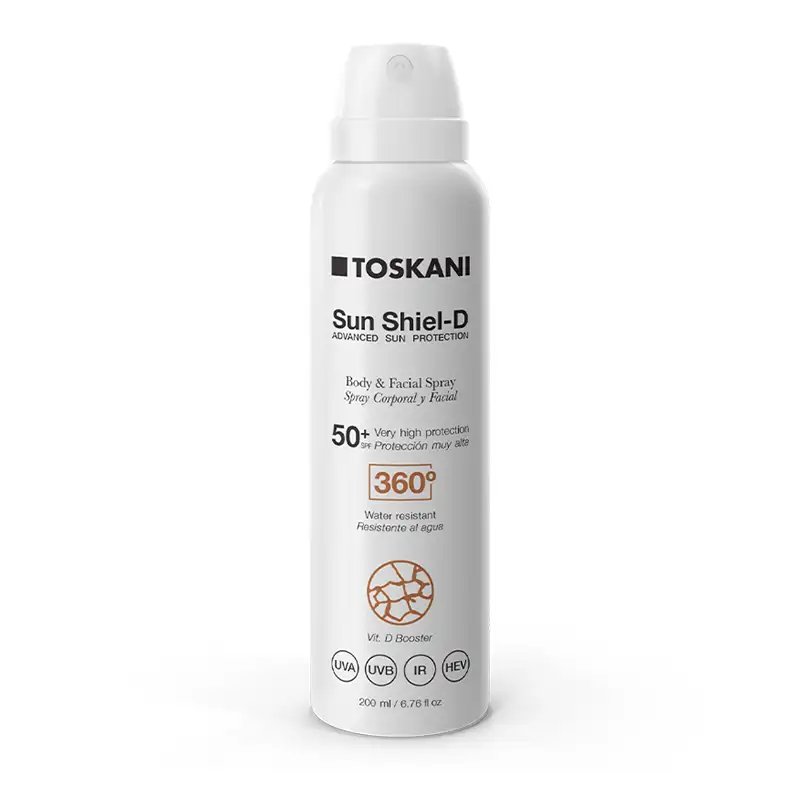 Sun Shiel Spray Corporal y Facial SPF 50+ de Toskani 49,90 euros