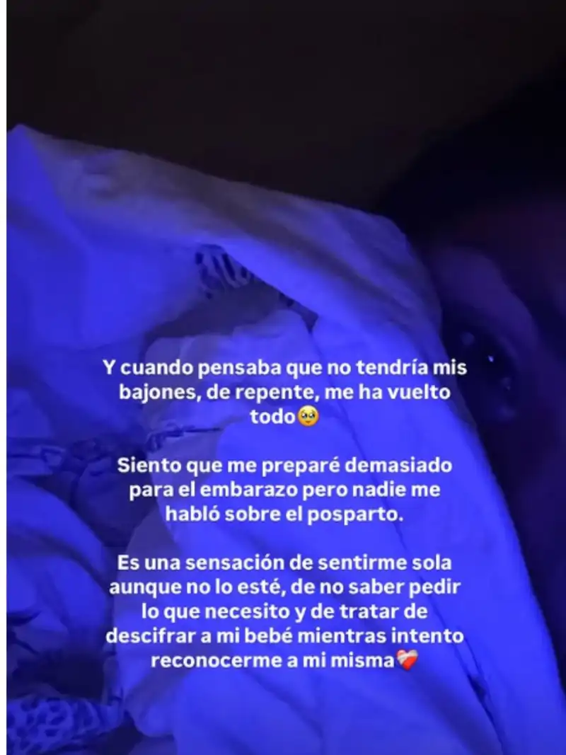 Isa Pantoja sobre su posparto