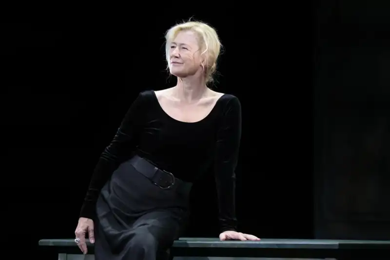 La actriz Ana Duato durante un momento de la obra 'La música' en la que actúo el pasado mes de febrero.