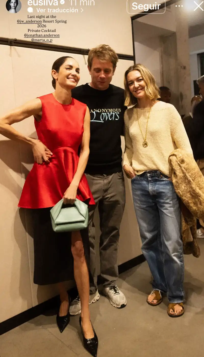 Marta Ortega, Eugenia SIlva y Jonathan Anderson en un cóctel privado  