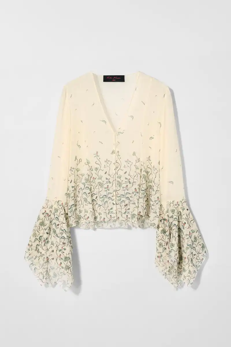 Blusa estampada seda Kate Moss x Zara 119 euros