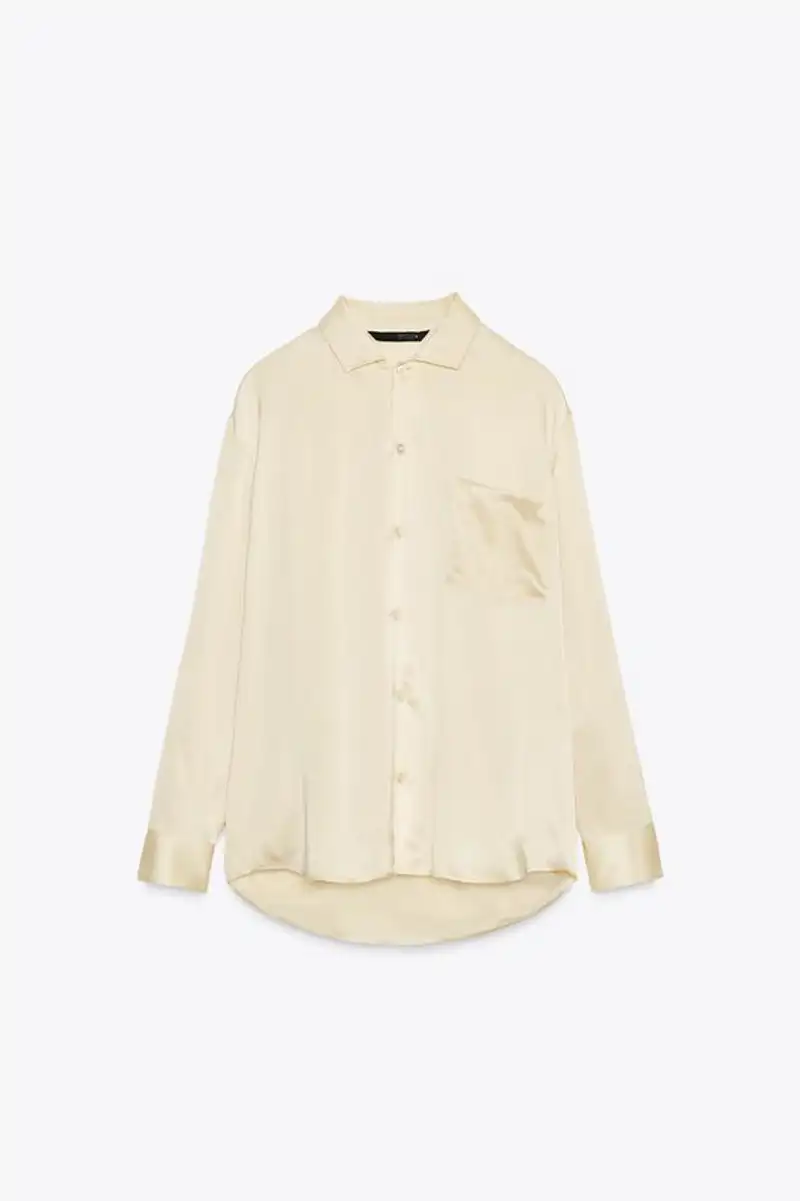 Camisa seda 100 % bolsillo ZW Collection de Zara 69,95 euros