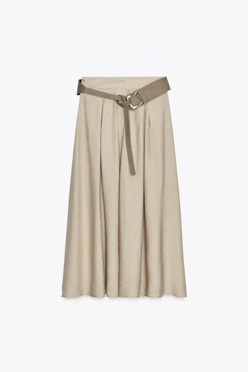 Rustic Layeredes skirt with belt de Zara 39,95 euros
