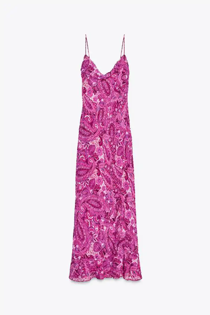 Vestido midi estampado de Zara 19,99 euros
