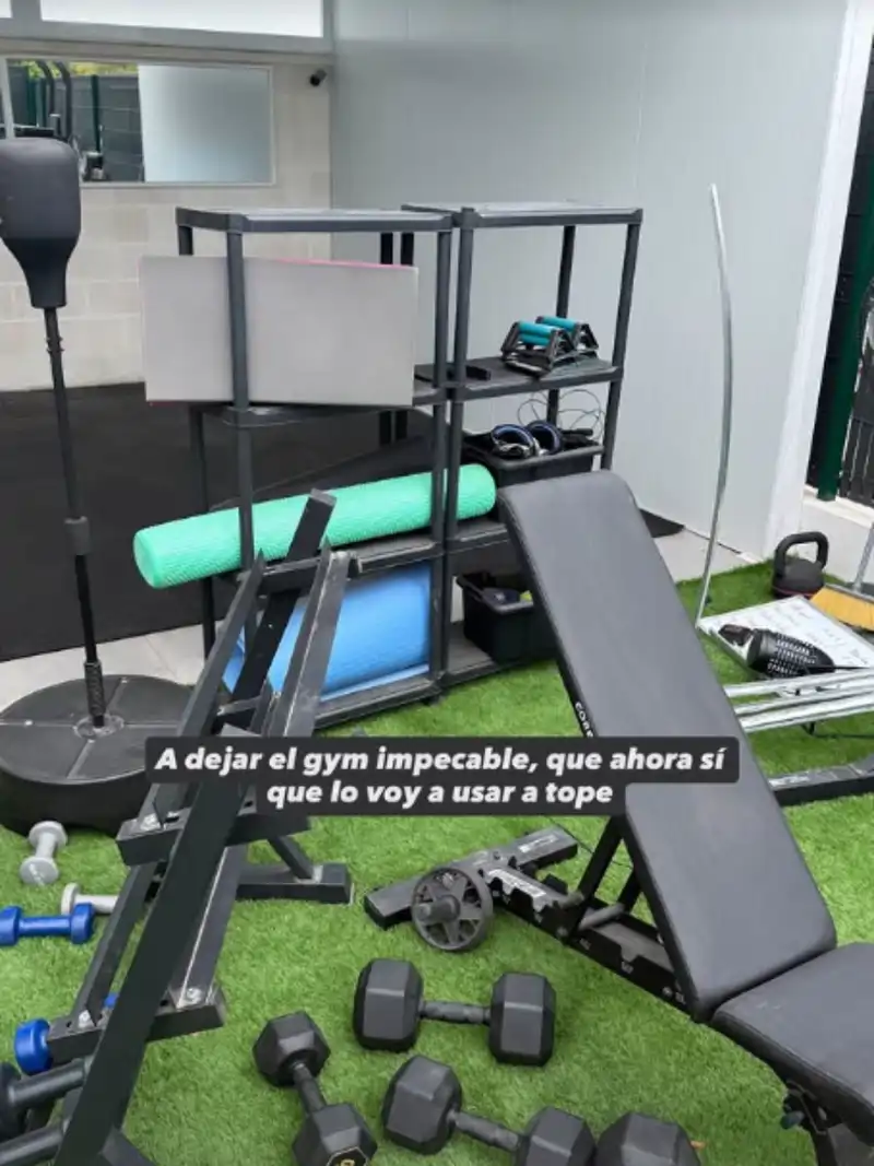 El gimnasio de Asraf Beno en casa