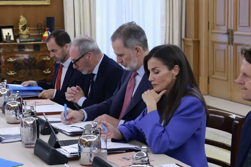 El traje azul cobalto de la Reina Letizia en su última reunión de trabajo 