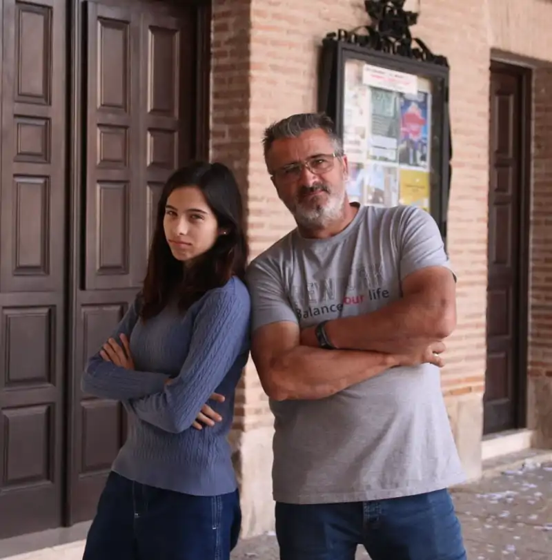 Melani junto a su padre, Carlos