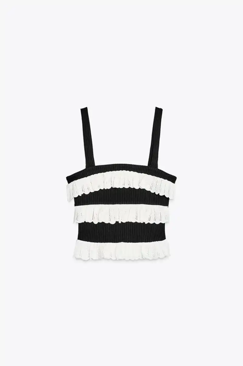 Top tricot volantes de Zara 7,99 euros