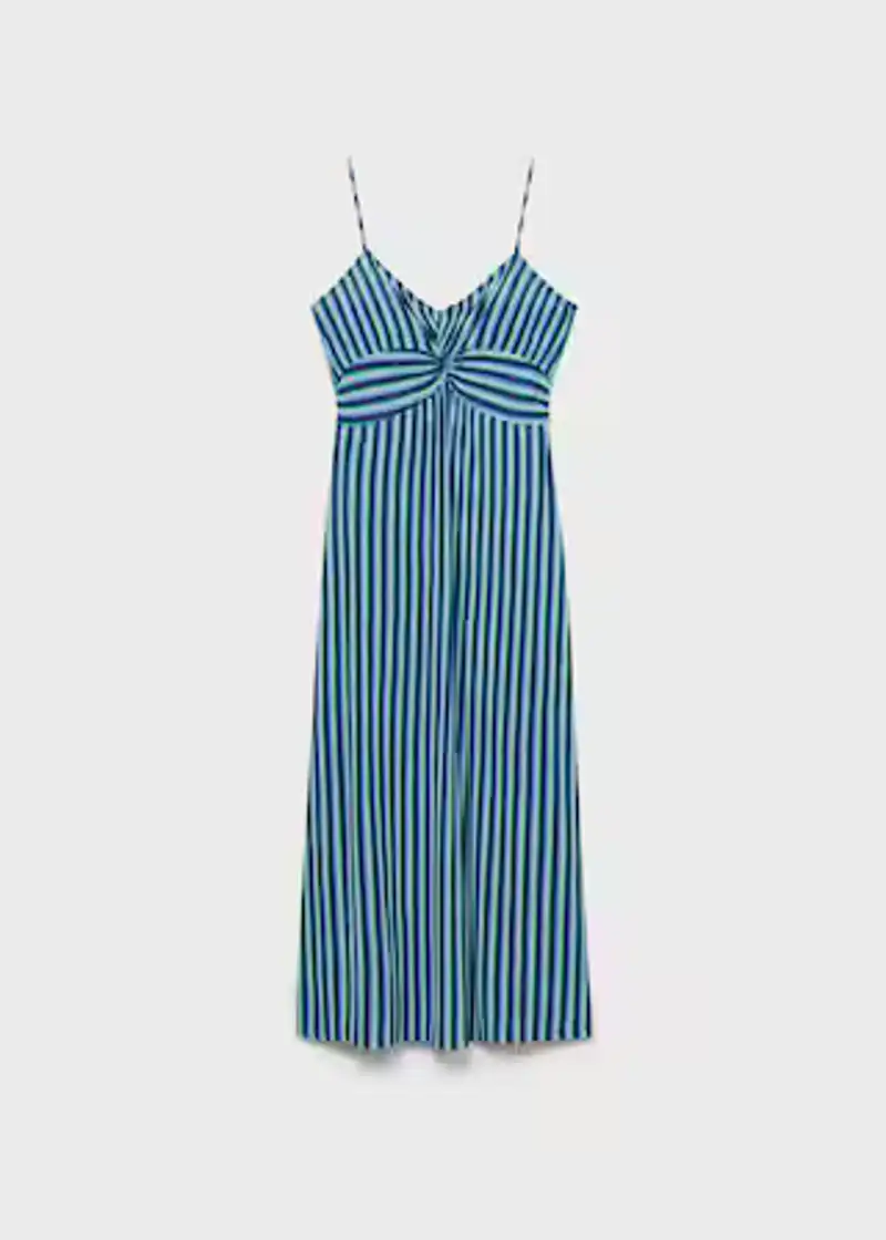 Vestido fruncido de rayas de Mango 19,99 euros