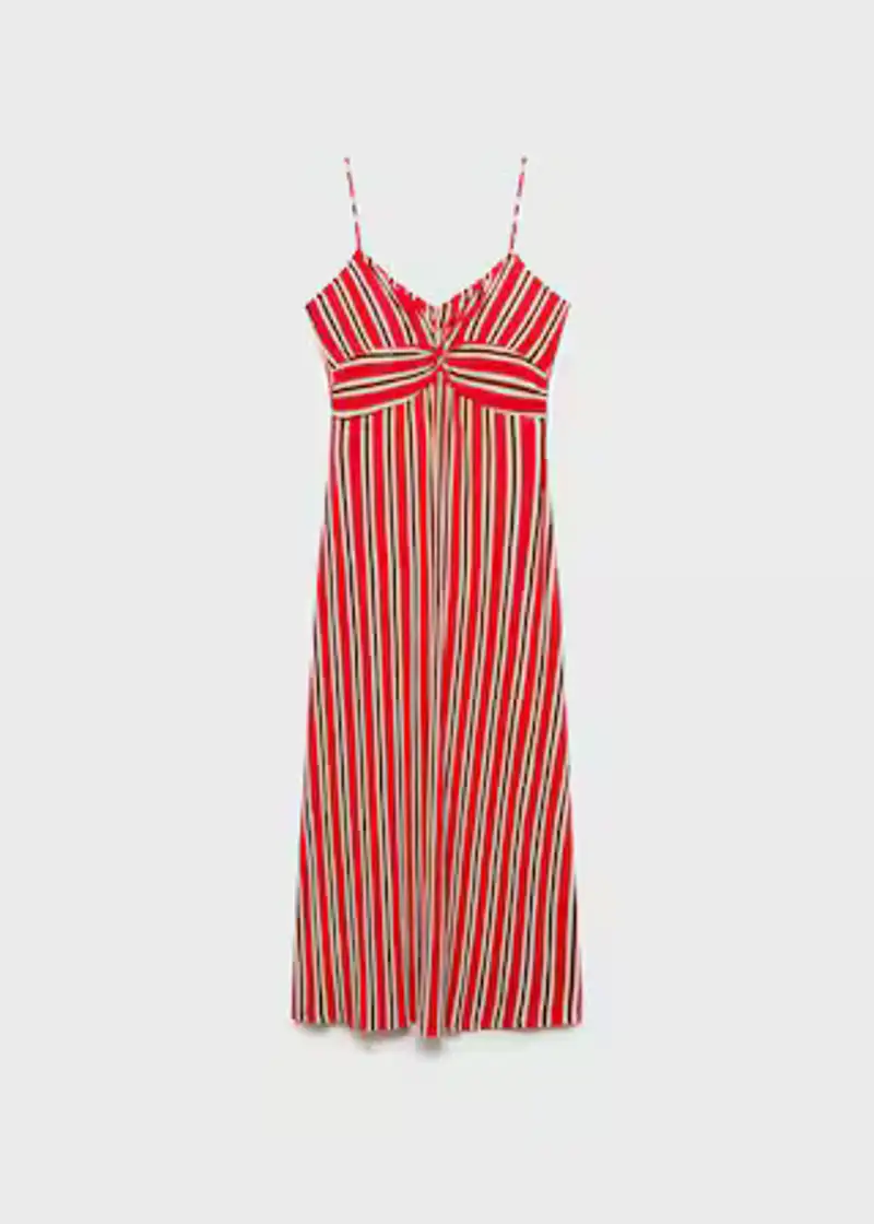 Vestido fruncido rayas de Mango 19,99 euros
