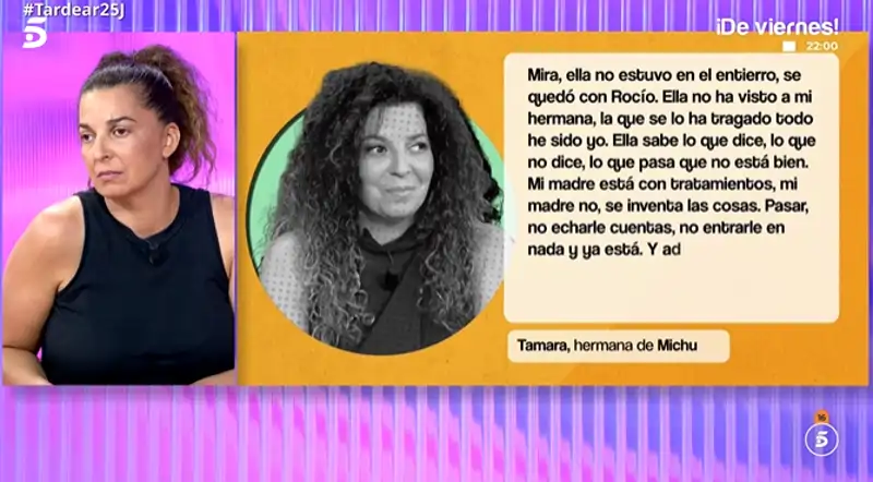 Tamara se sorprende en 'Tardear' ante sus audios contra su familia