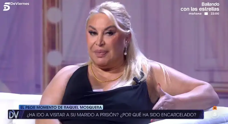Raquel Mosquera explica en el plató cómo es la situación de su marido