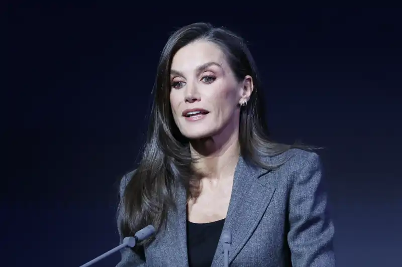 La Reina Letizia pronuncia unas palabras en un acto de la Fundación BBVA