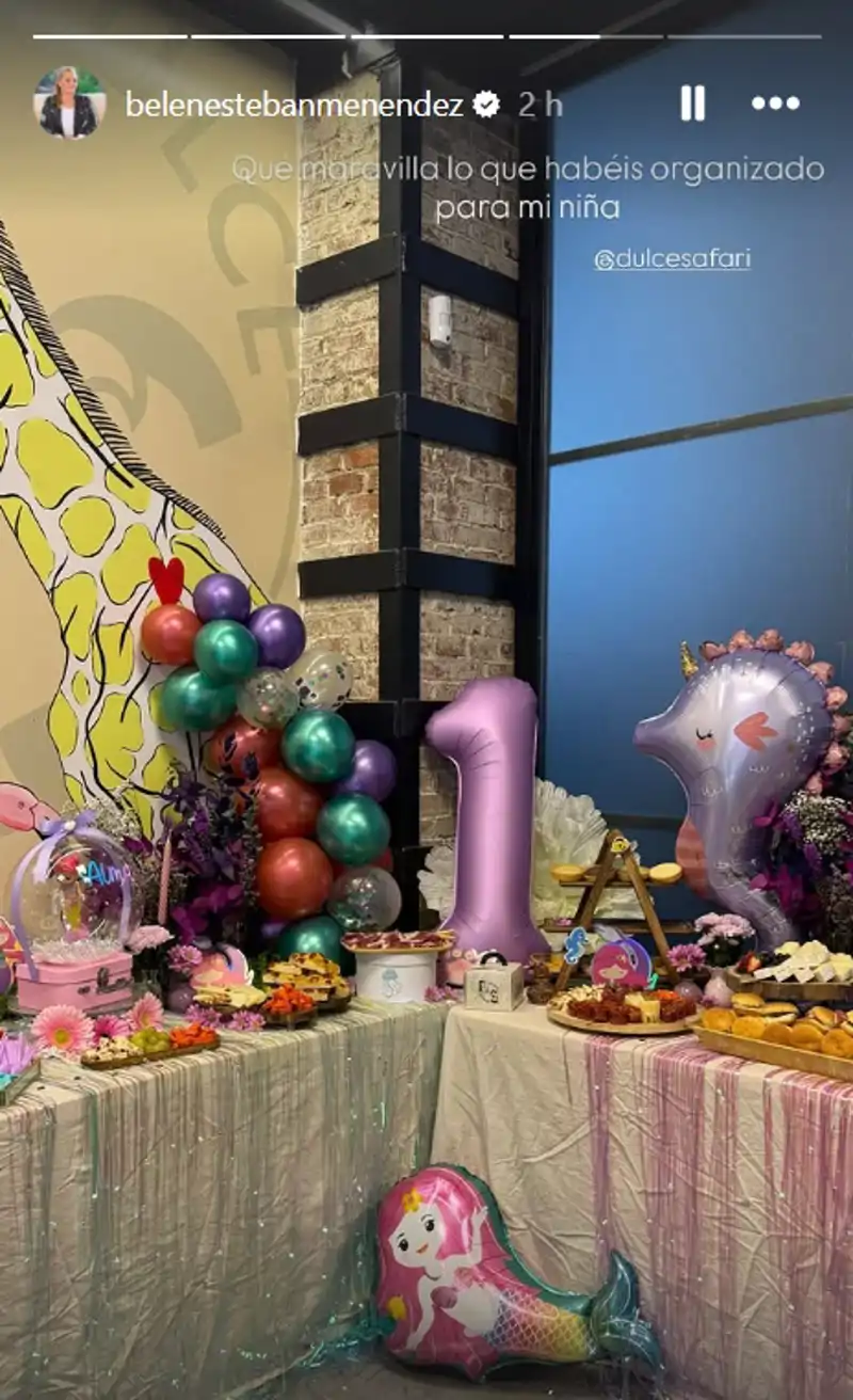 Belén Esteban muestra el interior de la fiesta que han organizado para la hija de Anabel Pantoja en su primer cumpleaños