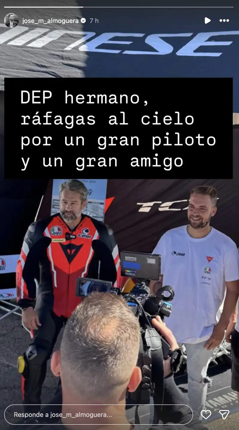 Storie de José María Almoguera tras la pérdida de un amigo