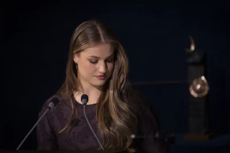 La Princesa Leonor durante su discurso en Asturias