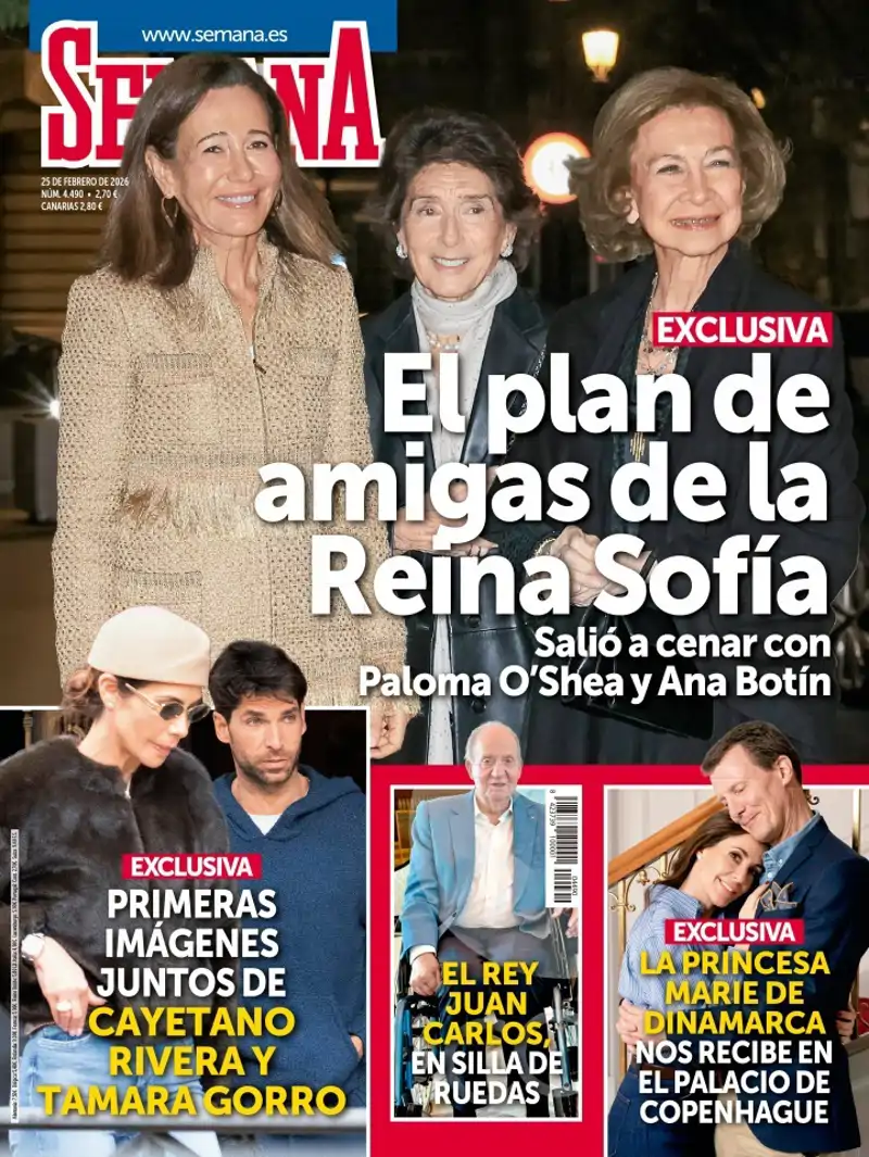 Portada de la revista SEMANA del 18 de febrero protagonizada por la Reina Sofía y el plan con amigas que ha realizado.