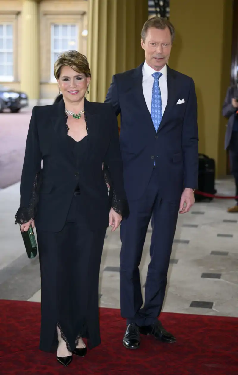 Los Grandes Duques de Luxemburgo, Enrique y María Teresa en la recepción de la coronación del Rey Carlos III, que tuvo lugar el 5 de mayo de 2023, en Londres. 