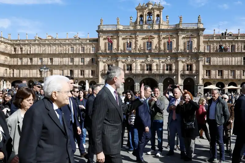 El Rey Felipe en la Plaza Mayor de Salamanca