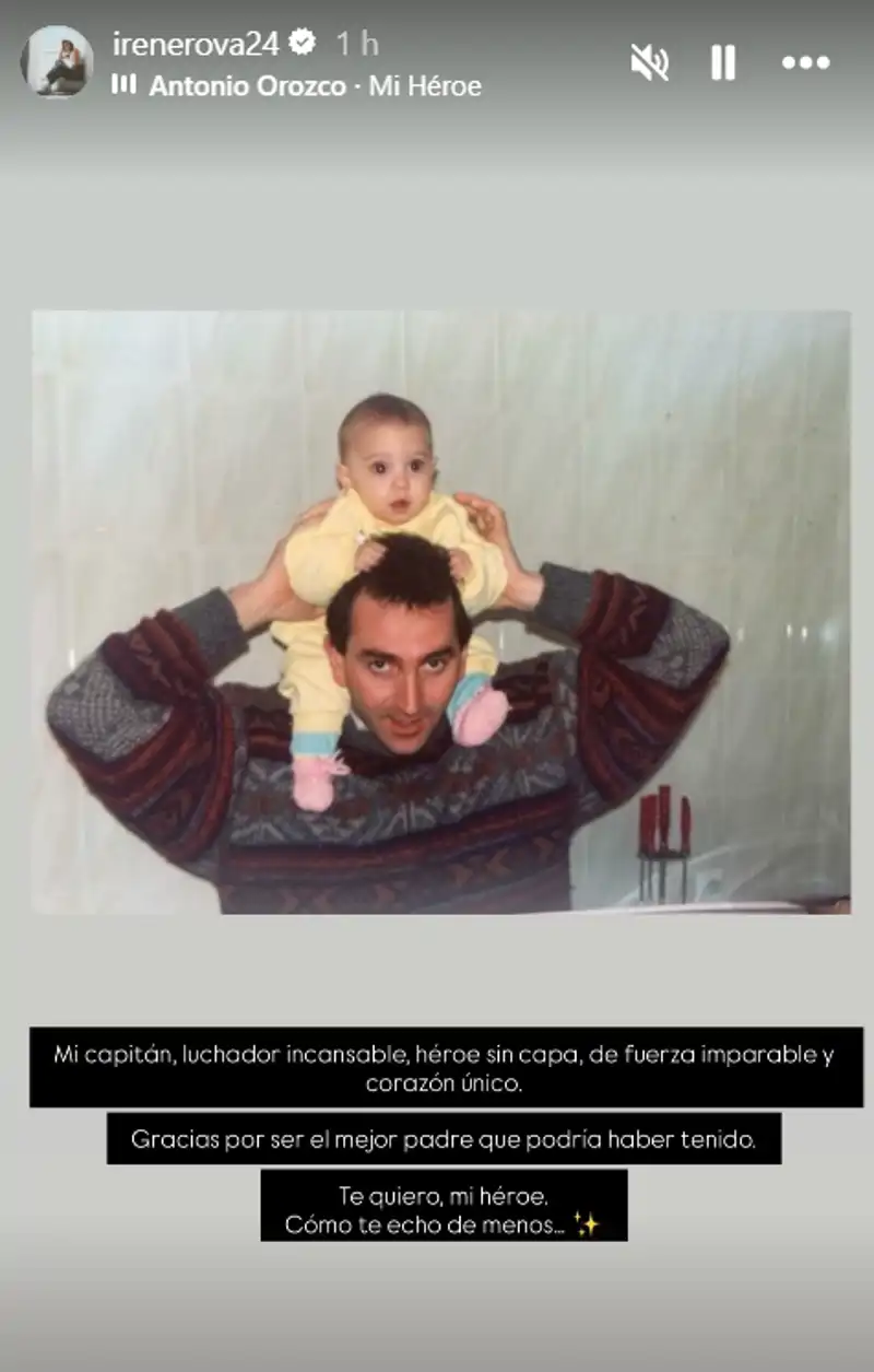 Irene Rosales dedica un tierno mensaje a su padre fallecido en 2020 por el Día del Padre