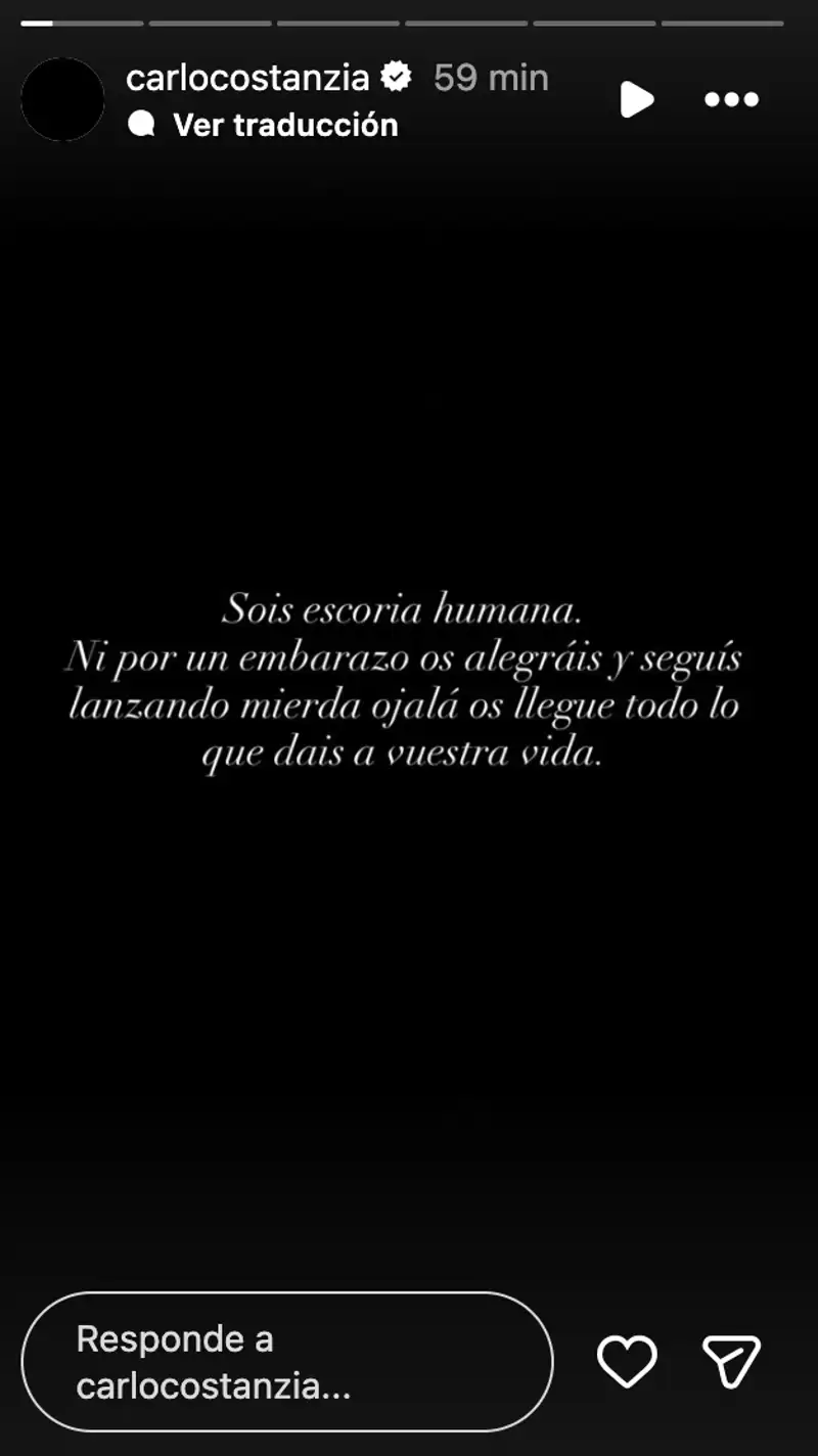 Carlo Costanzia estalla en sus redes sociales