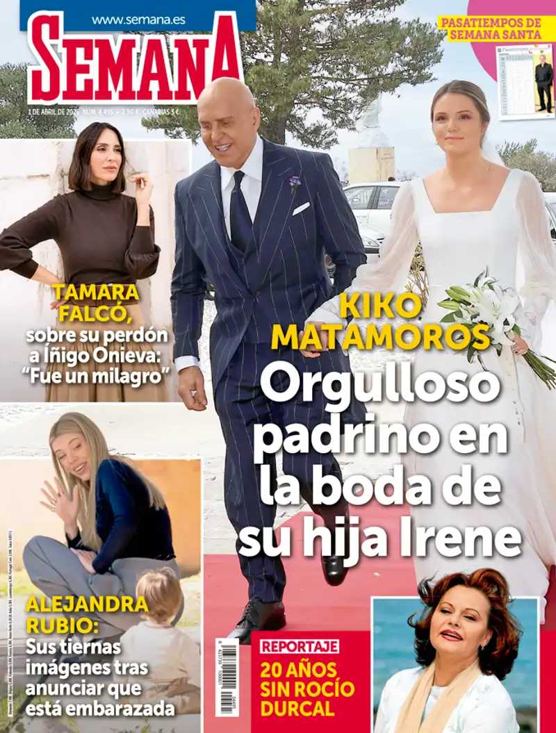 Kiko Matamoros, orgulloso padrino en la boda de su hija Irene, portada de la revista SEMANA
