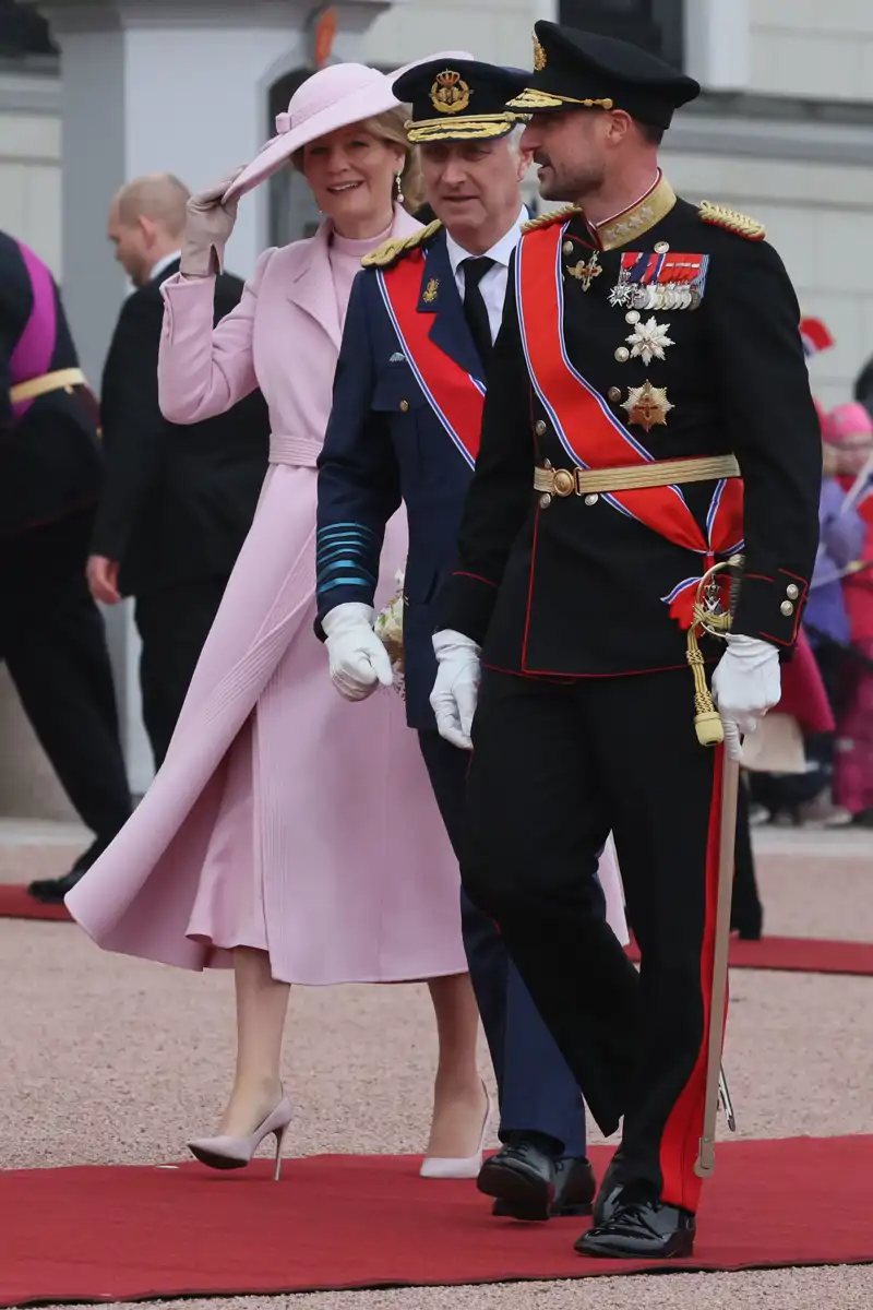 Los Reyes Felipe y Matilde de Bélgica junto al Príncipe Haakon