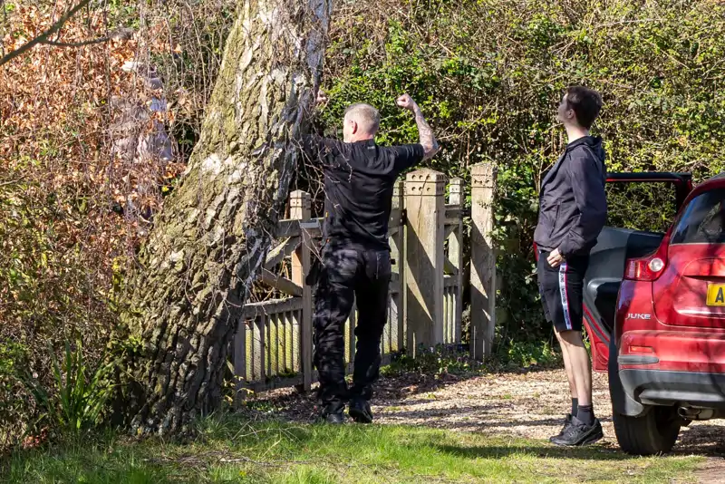 Manifestantes en Marsh Farm