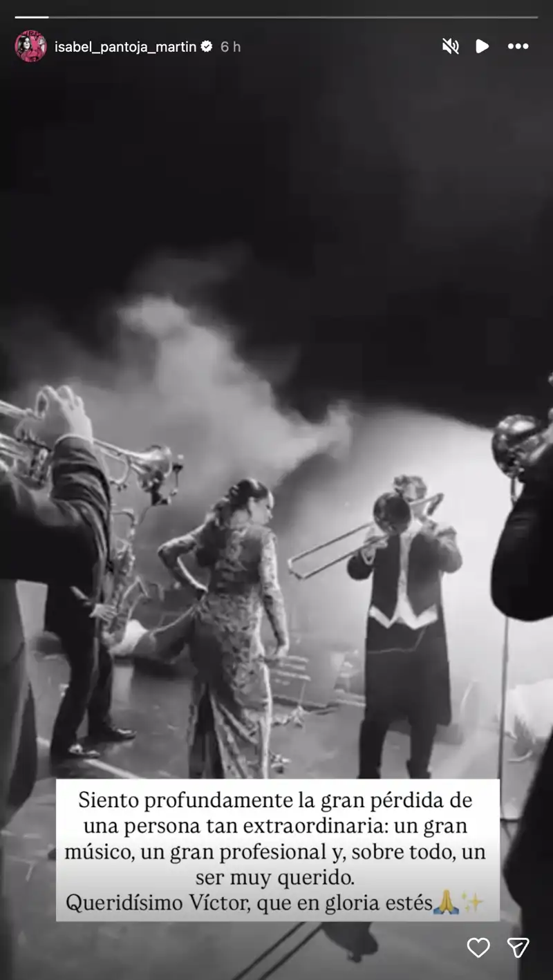 Isabel Pantoja escribe un sentido mensaje en redes tras la muerte de su director de orquesta