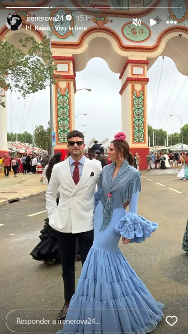 Irene Rosales y Guillermo en la portada de la Feria de Abril