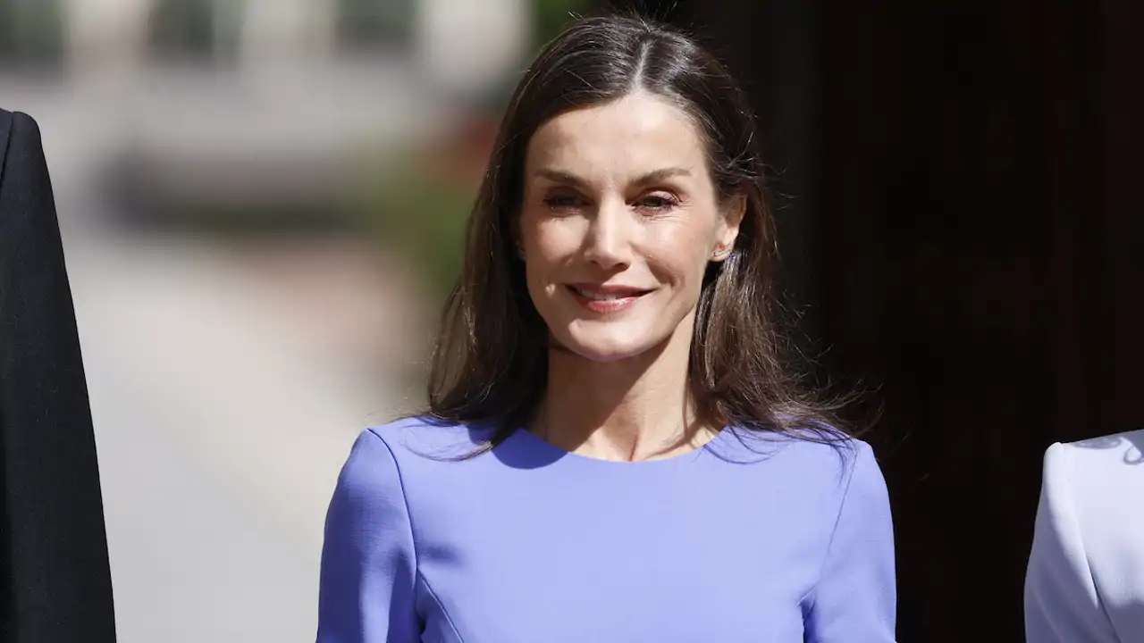 La Reina Letizia brilla en el Premio Cervantes: vestido de mangas con lazo y el bolso italiano con print de flores más alegre 