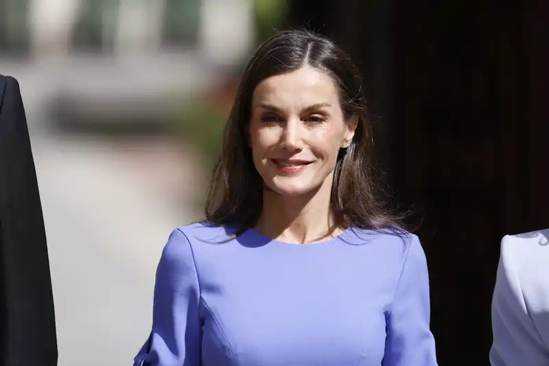 La Reina Letizia brilla en el Premio Cervantes: vestido de mangas con lazo y el bolso italiano con print de flores más alegre 
