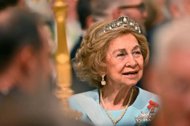 La Reina Sofía con la tiara La chata