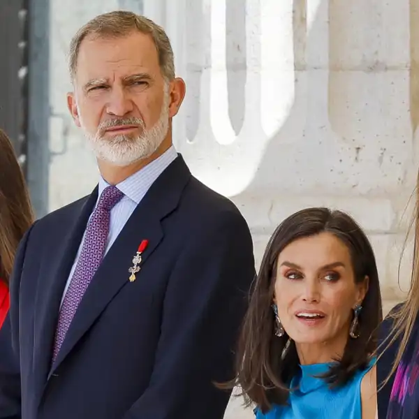 Los Reyes y la infanta Sofía, en Palacio Real.
