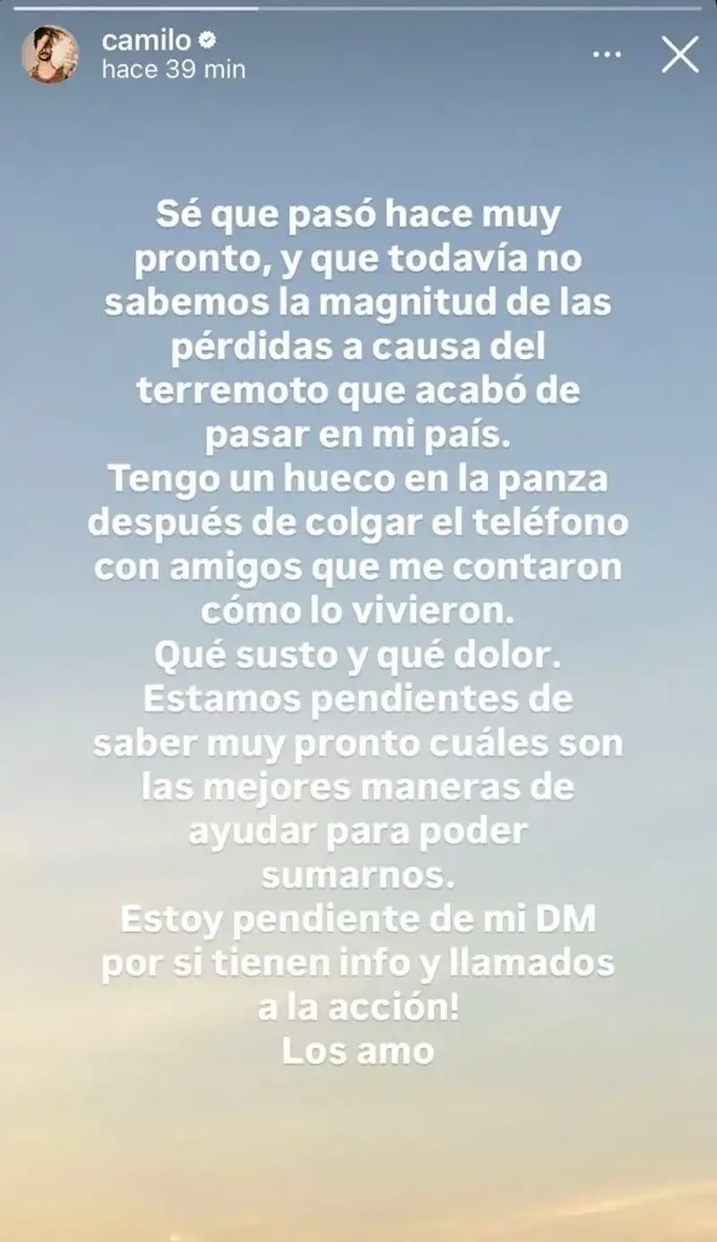 El mensaje de Camilo.