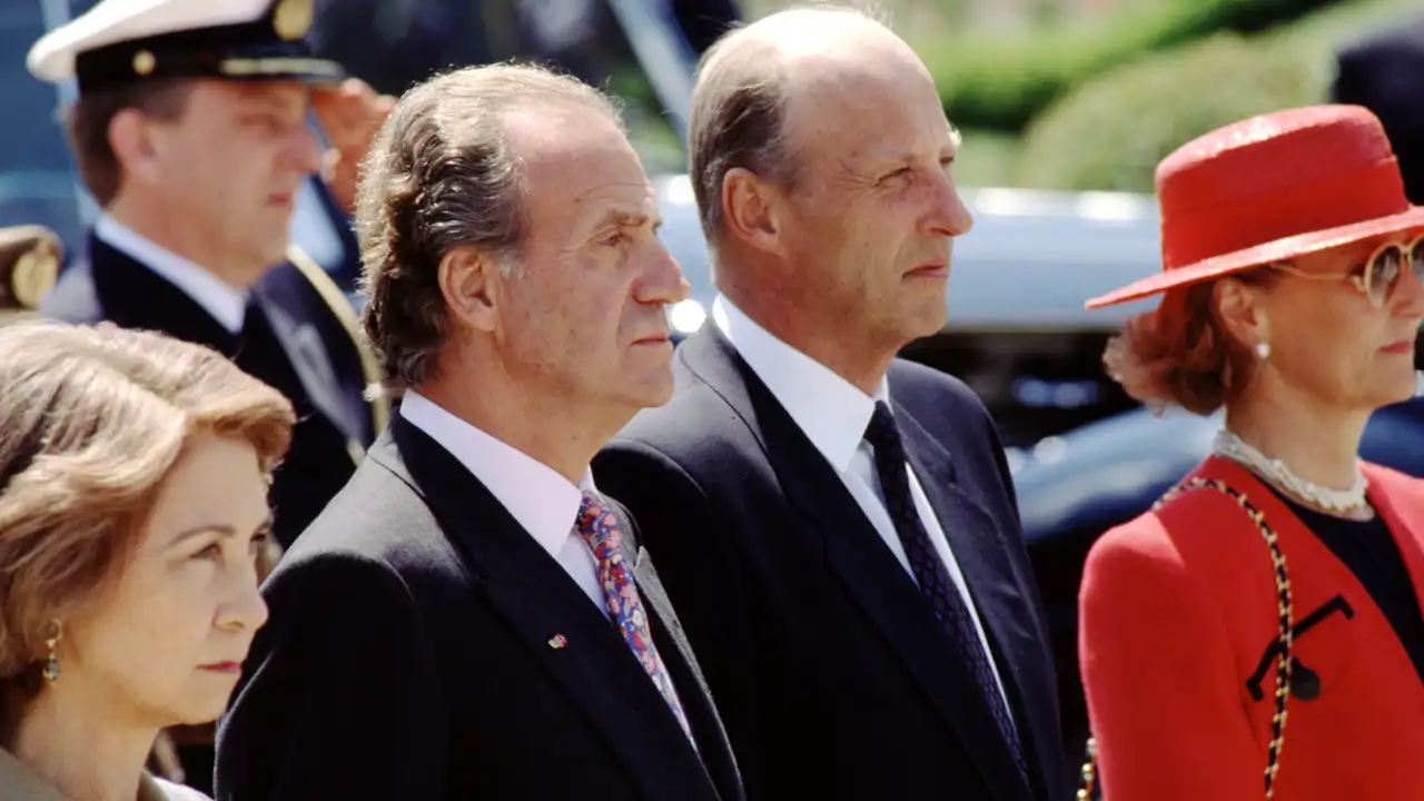 La Reina Sofía y Harald de Noruega en 1990.