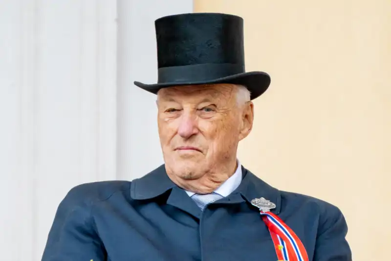Harald de Noruega en el Palacio de Oslo