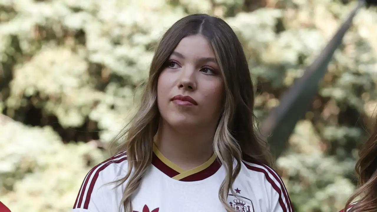 La Infanta Sofía durante el recibimiento a la Selección española de fútbol en el Palacio de la Zarzuela