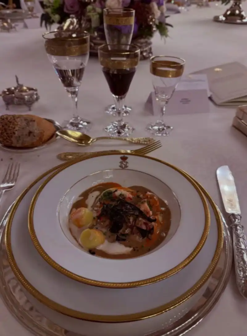 La imagen de la comida que degustaron en la cena de gala de los Reyes compartida por Alice Finot