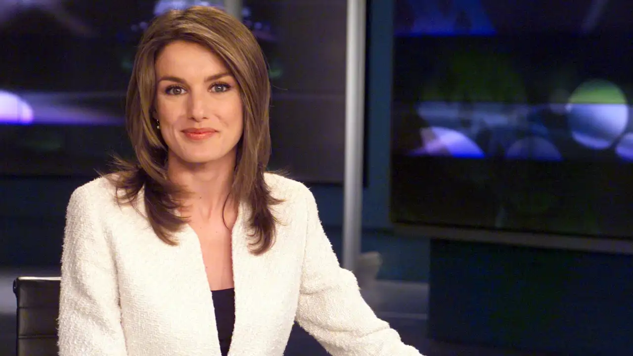 La Reina Letizia cuando era presentadora del Telediario de RTVE en 2003