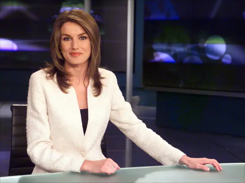 La Reina Letizia cuando era presentadora del Telediario de RTVE en 2003
