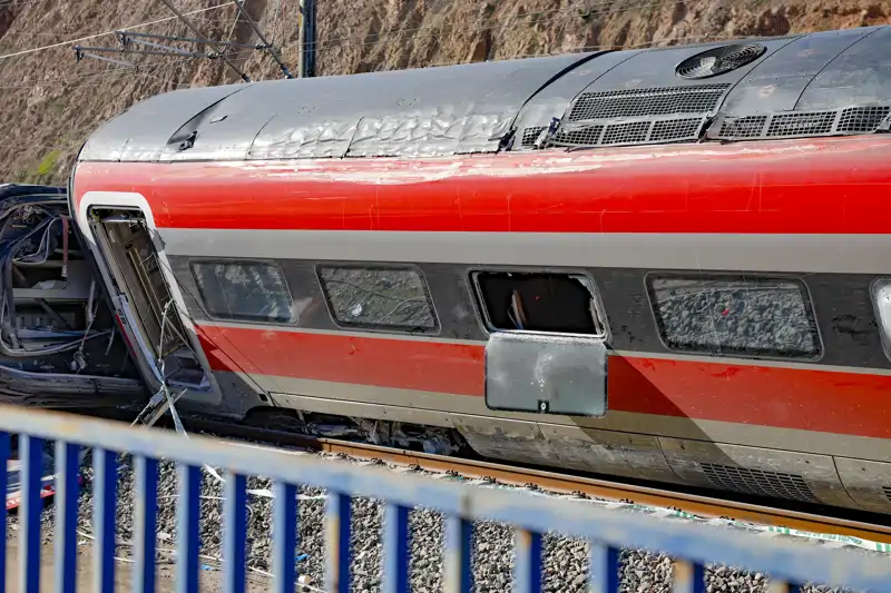 foto de archivo de un accidente ferroviario